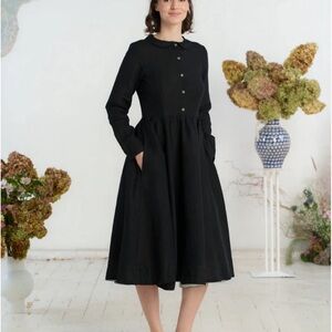 Son de Flor Classic Black Long Sleeve Dress